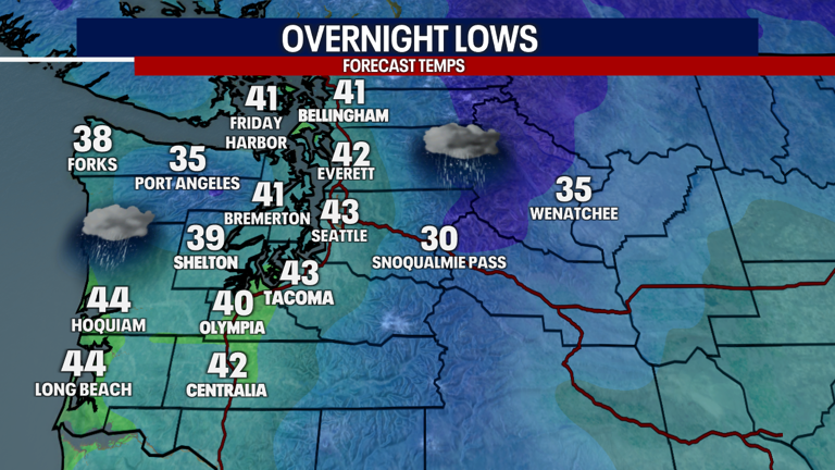 Seattle weather: Rain, mountain snow and breezes