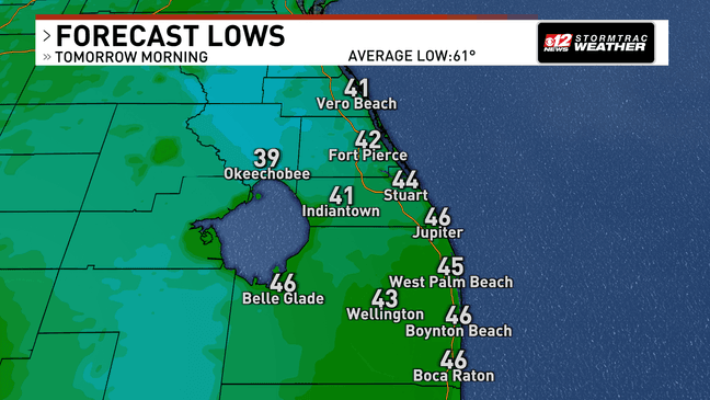 Bundle up: cold front sends Central and South Florida into the 30s and 40s
