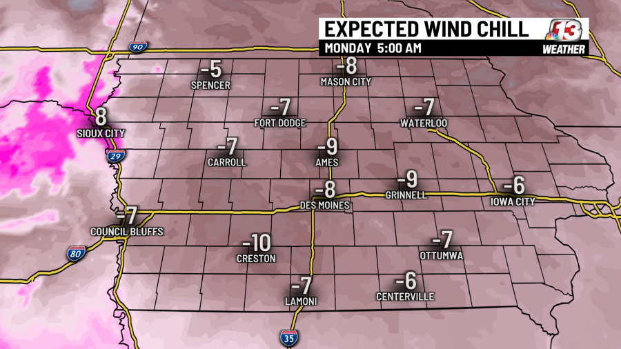 Chilly and breezy Monday, mild Tuesday across Iowa