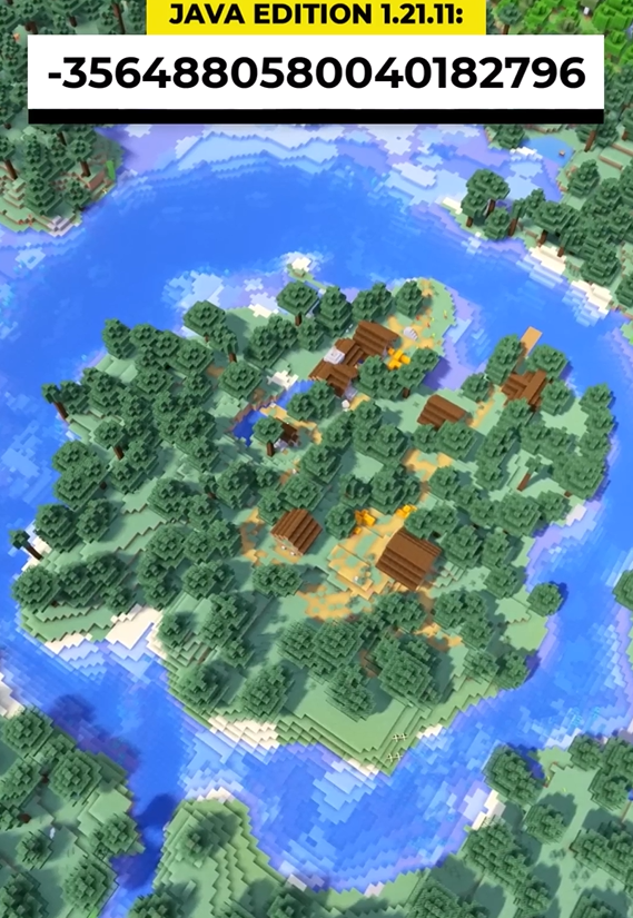 Minecraft village seed surrounded by water: Rare waterfront find!