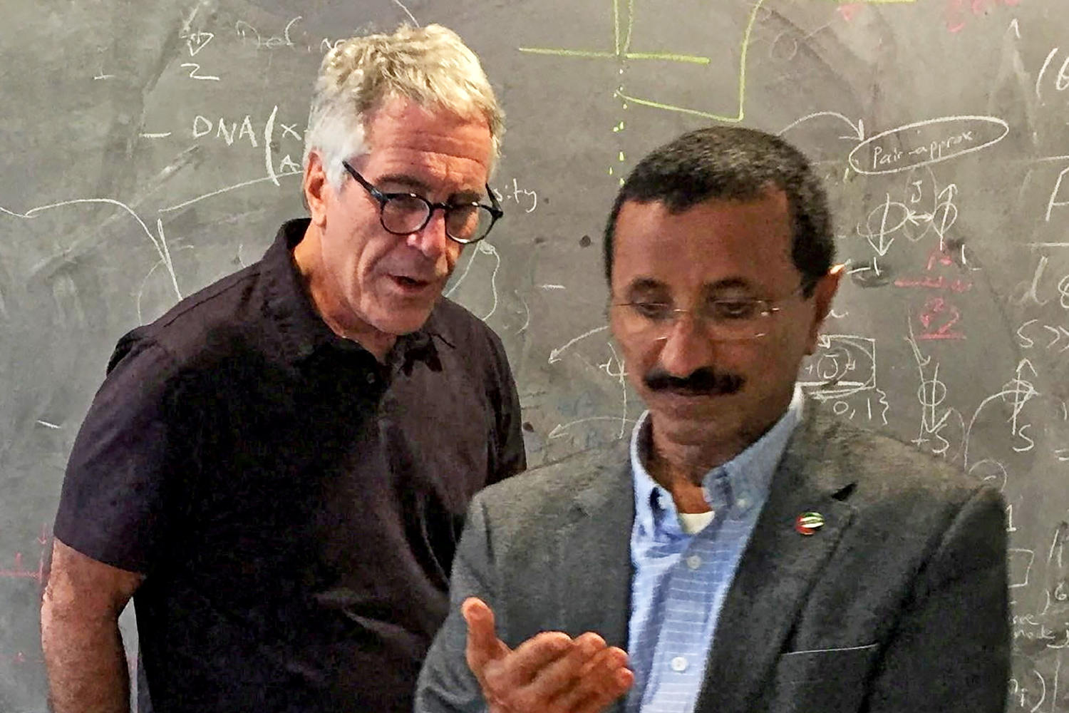 Jeffrey Epstein and Sultan Ahmed bin Sulayem are seen in this undated handout image from the Epstein estate released by Democrats on the House Oversight Committee in December. (House Oversight Committee Democr / via Reuters)