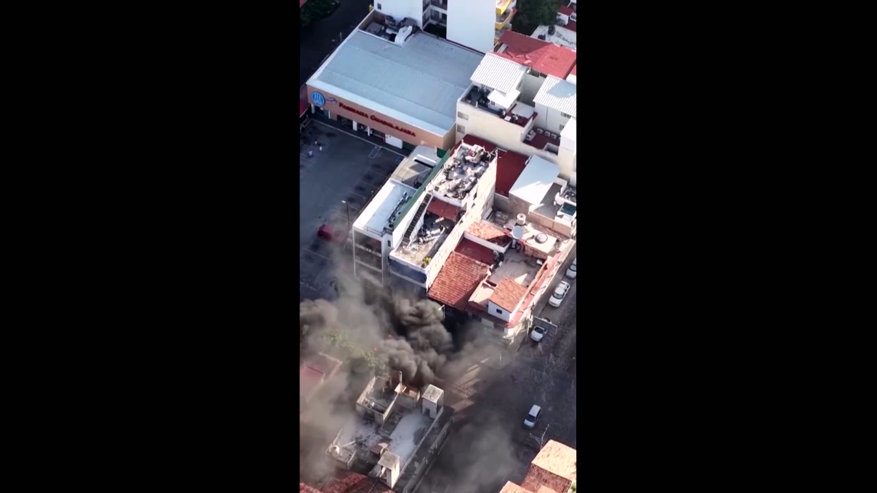 Drone shows smoke over Mexico