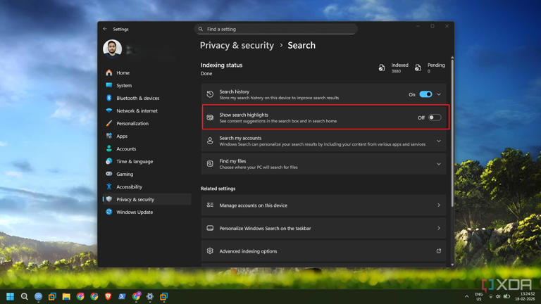 screenshot of disabling search ads windows 11