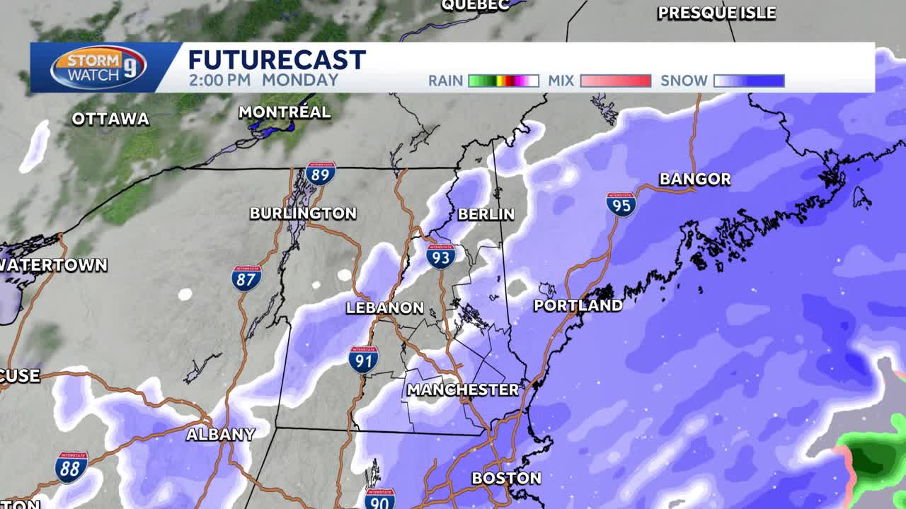 New Hampshire hourly storm timeline: Tracking snow from nor'easter ...