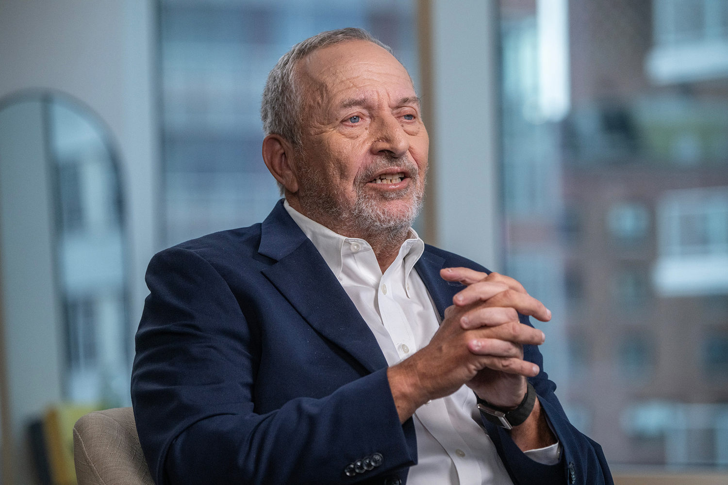 Larry Summers stepped away from his teaching duties at Harvard University and resigned from the board of directors at OpenAI over his ties to Epstein. (Victor J. Blue / Bloomberg / Getty Images)