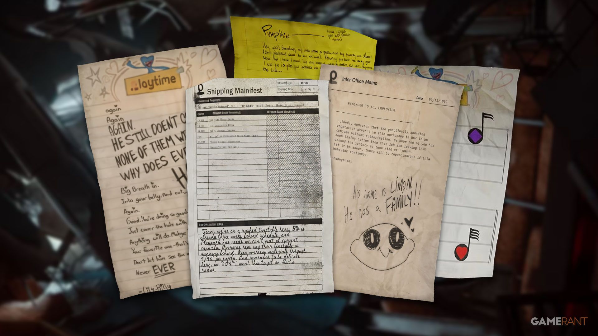Where to find all notes and documents in Poppy Playtime Chapter 5