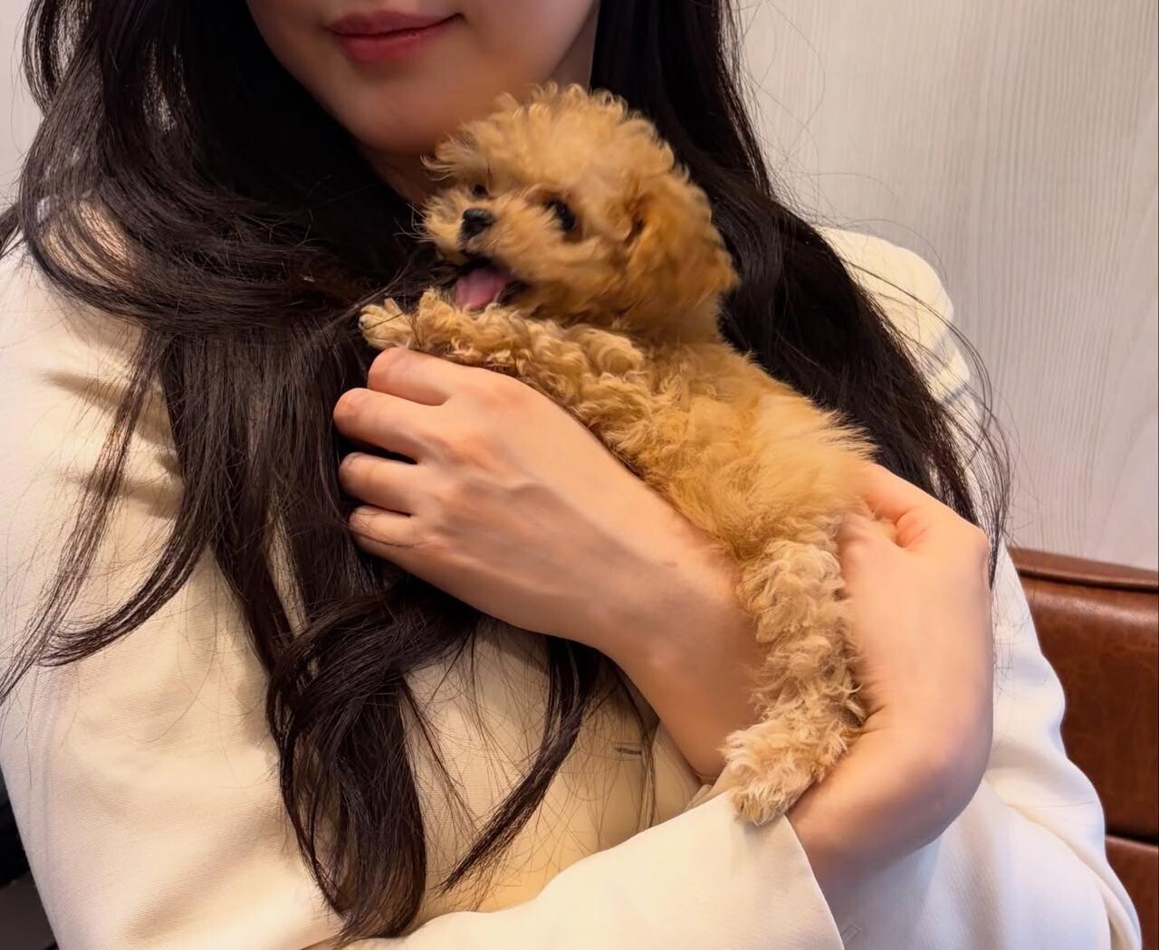 김사랑 “아이 동생으로 입양해요 말아요”... 품에 안은 강아지 공개