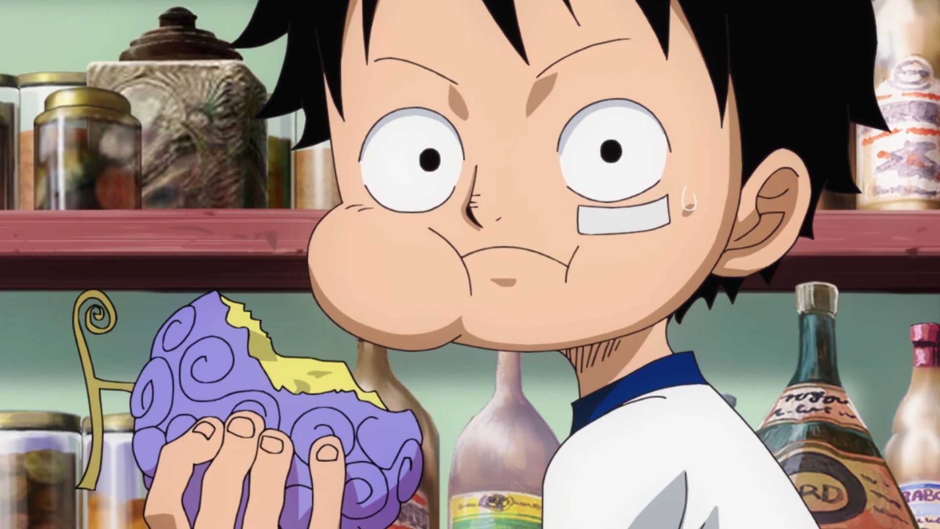 One Piece Luffy eating the Hito Hito no Mi, Model Nika Devil Fruit