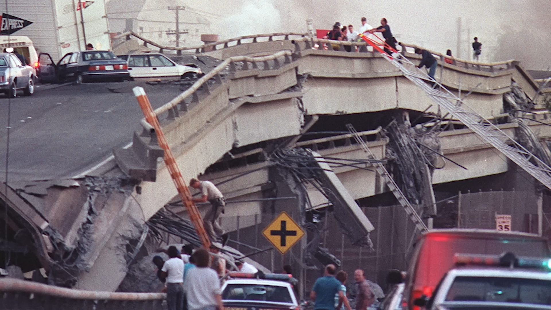 Rush hour in Oakland - The road collapsed mid-drive