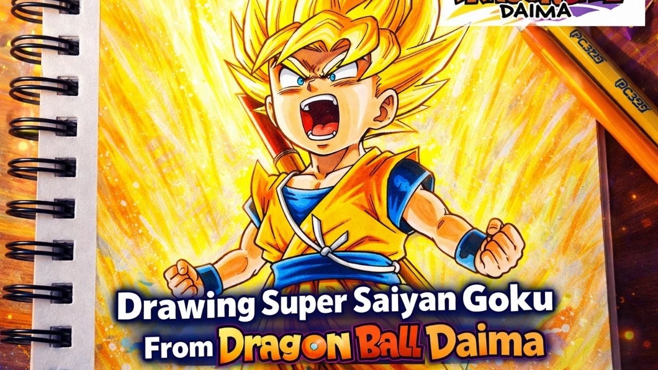 Drawing Super Saiyan Goku from Dragon Ball Daima