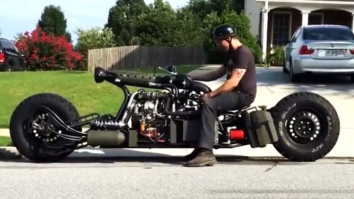 Twin turbo diesel AWD motorcycle build