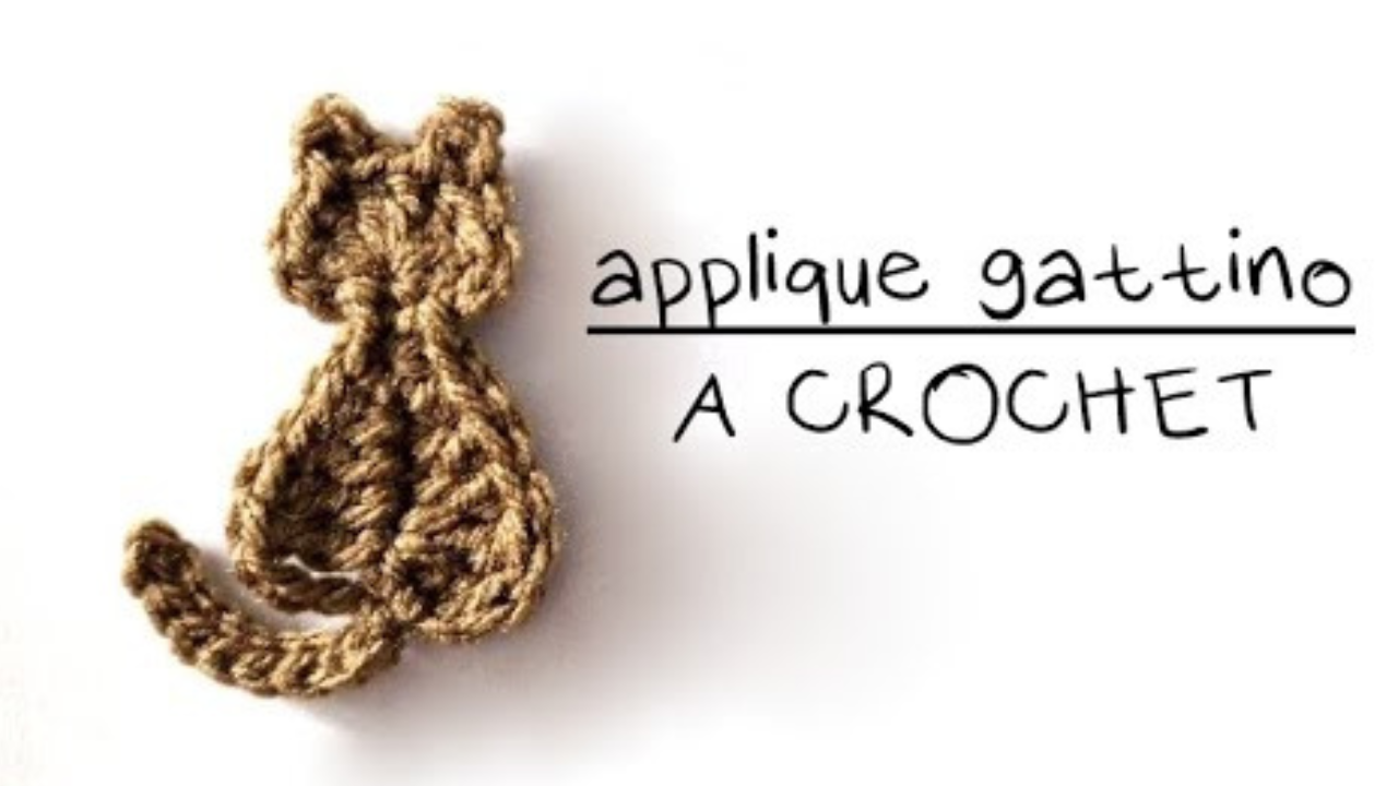 Uncinetto facile applique gattino tutorial con schema