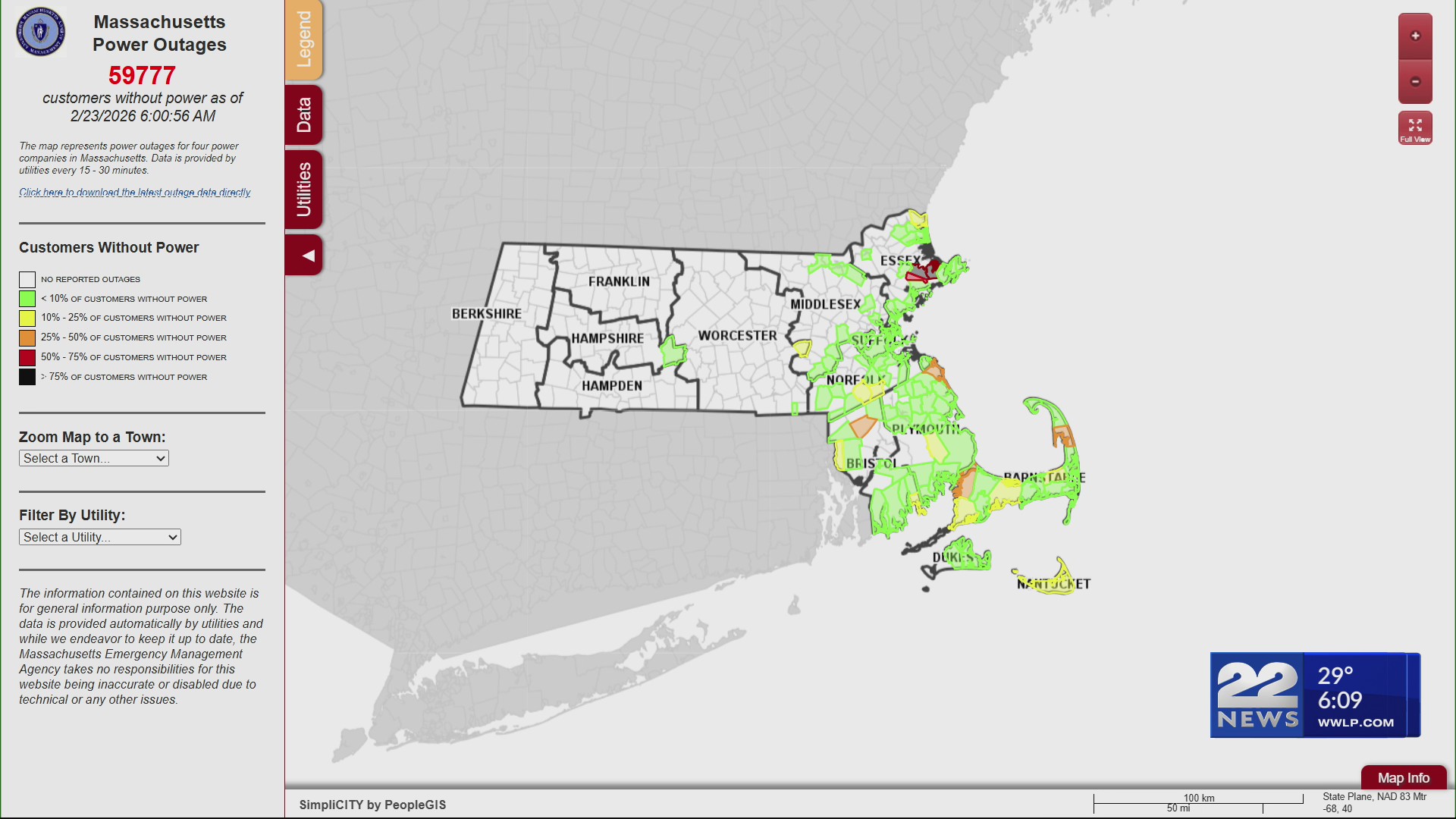 Massachusetts winter storm cuts power to thousands