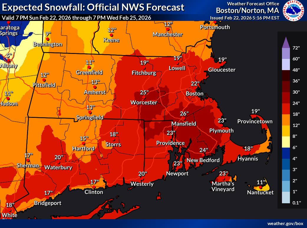 Brockton in blizzard bullseye. Latest snowstorm updates