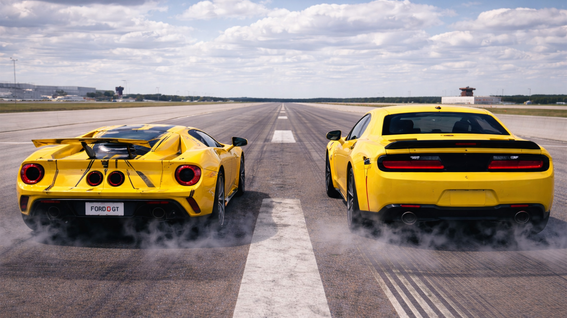 New Ford GT vs Dodge Demon drag race
