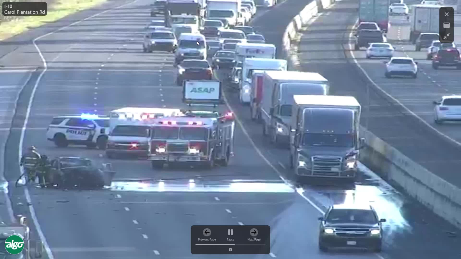 Vehicle fire on I-10 westbound