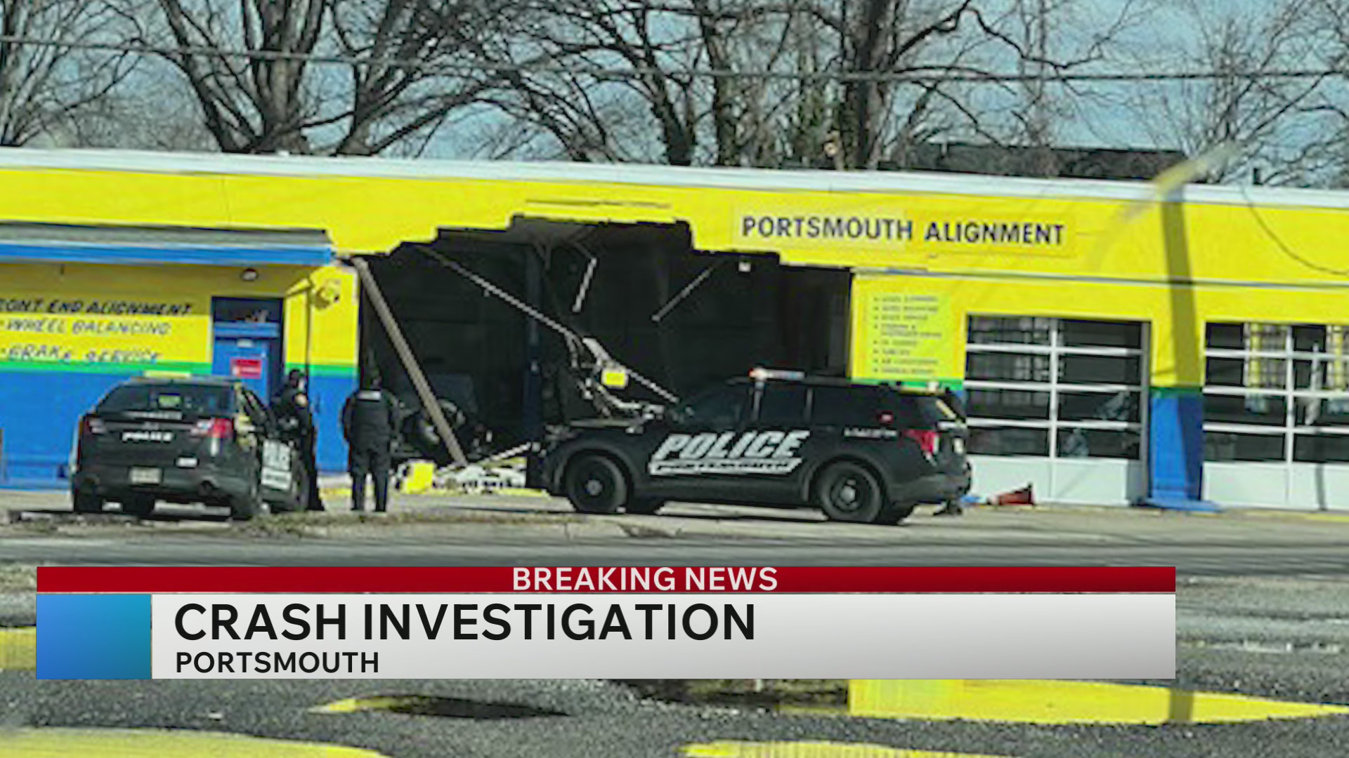 Portion of building collapses following crash in Portsmouth