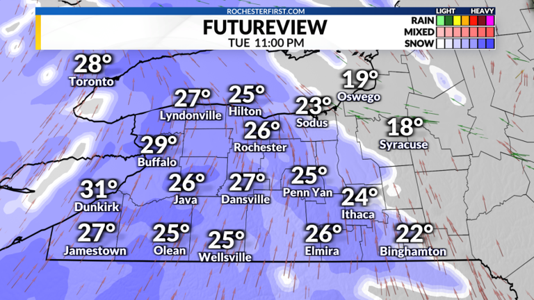 Weather forecast: Snow showers persist to start the work week