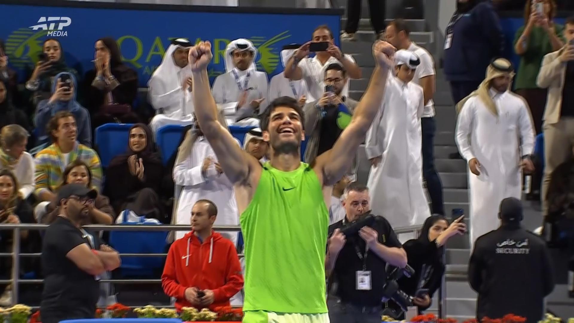 Alcaraz flies past Fils for Doha title