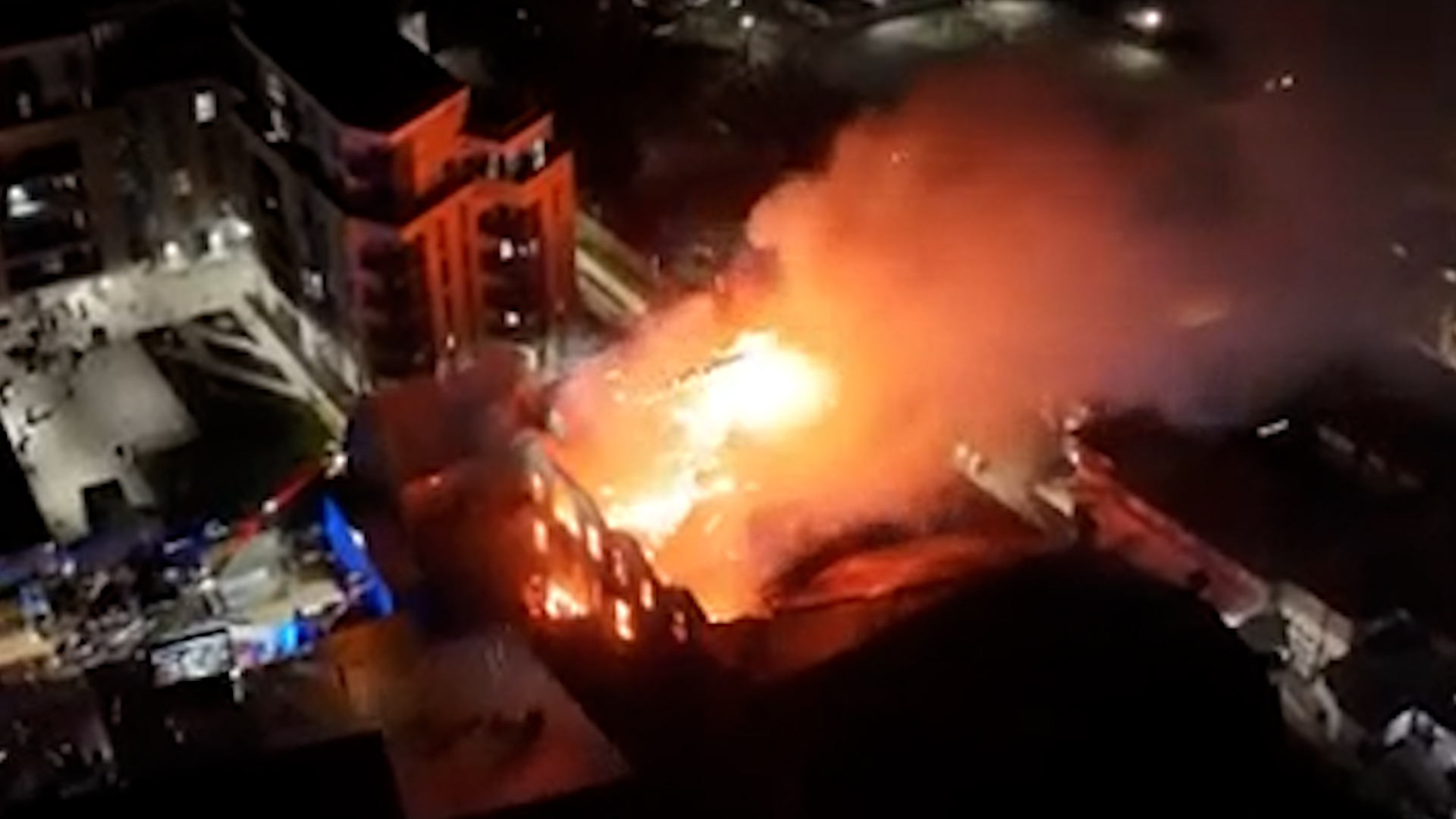 Massive fire tears through West London church