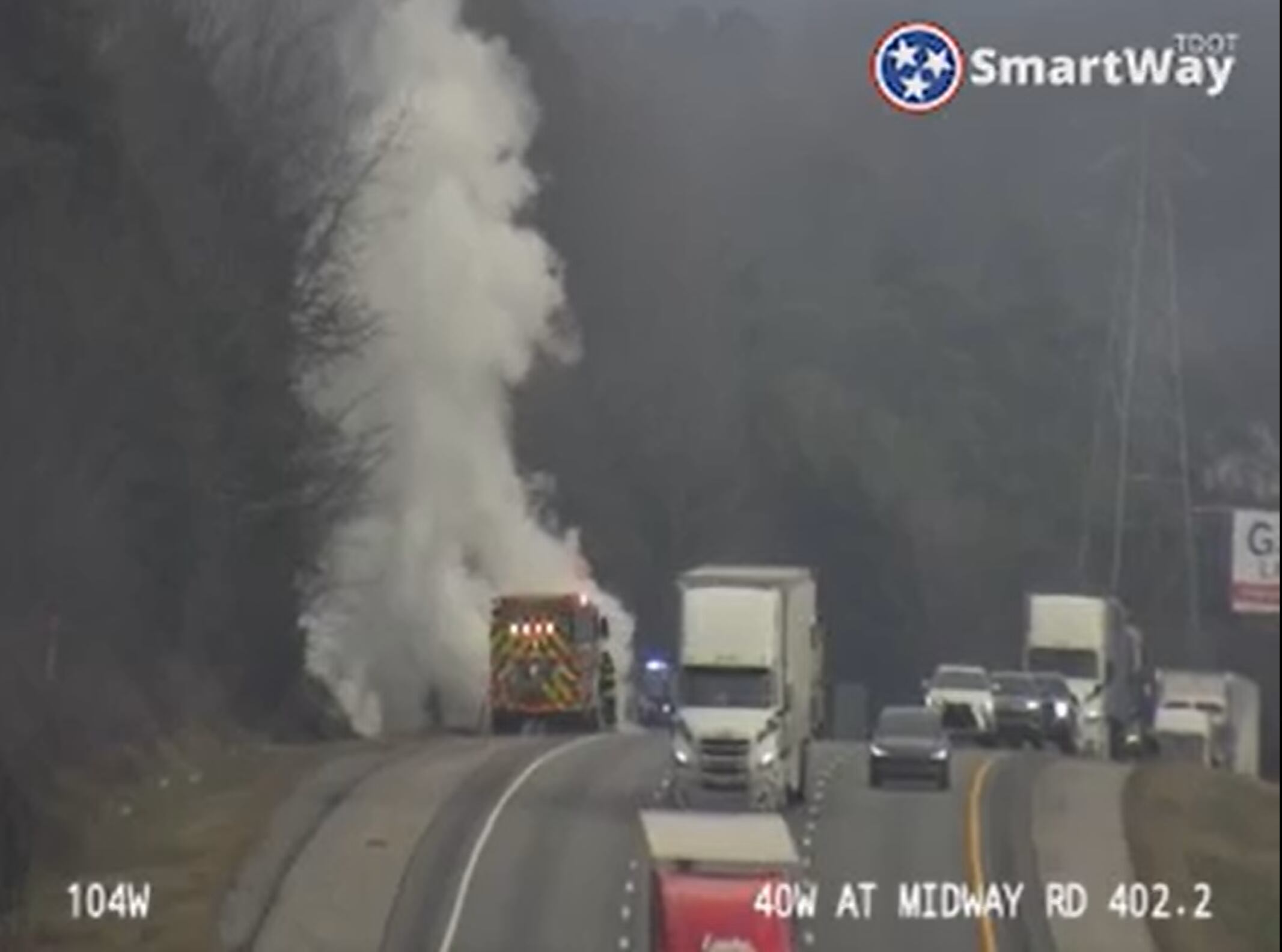 Vehicle fire causes I-40 backups in East Knox County