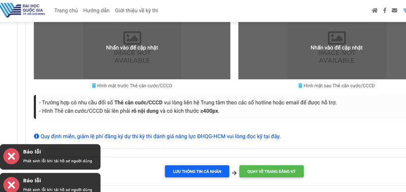 Cổng thi Đánh giá năng lực ĐH Quốc gia TPHCM quá tải, thí sinh không thể đăng nhập