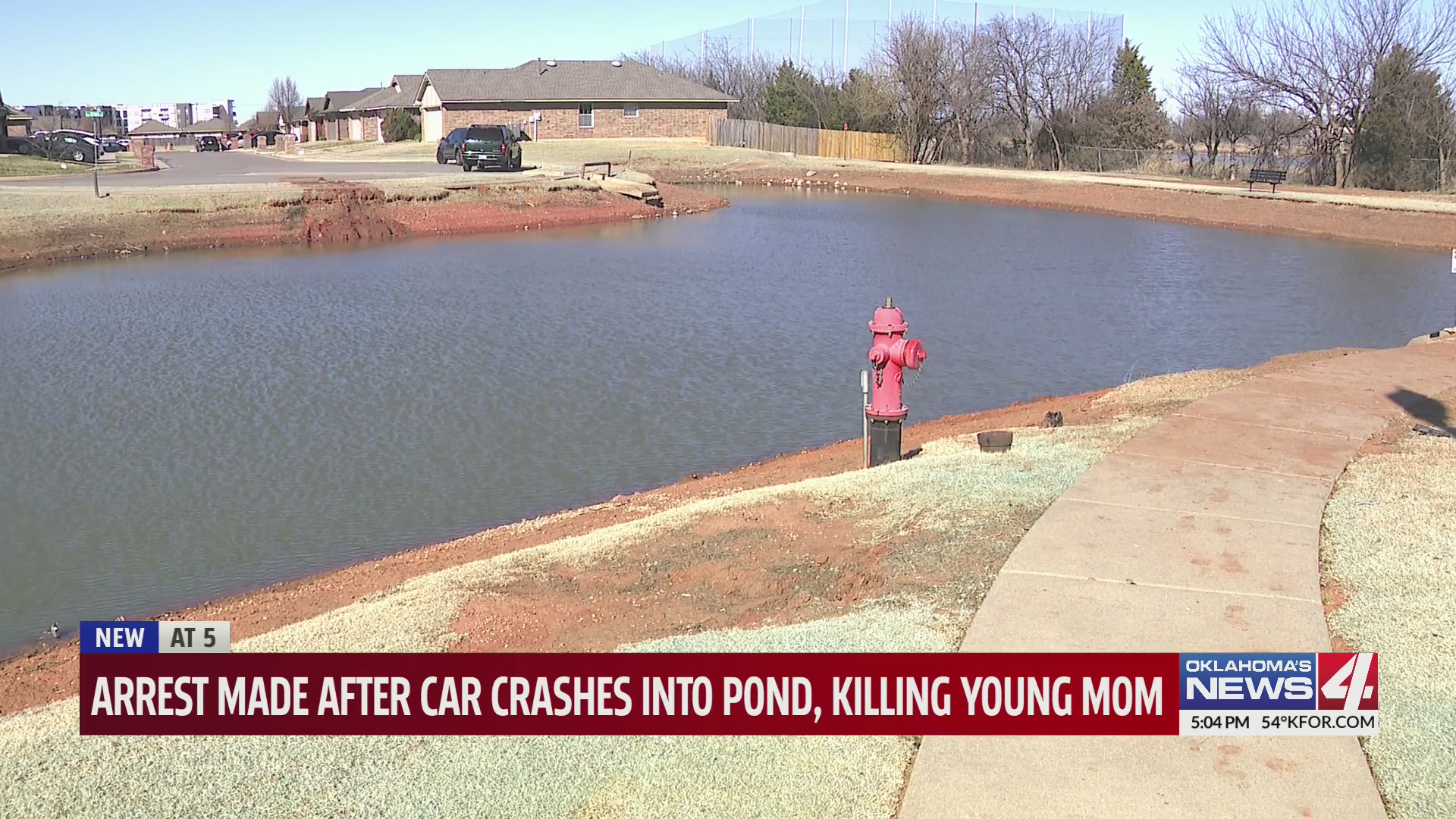 Arrest made after car crashes into pond, killing young mom