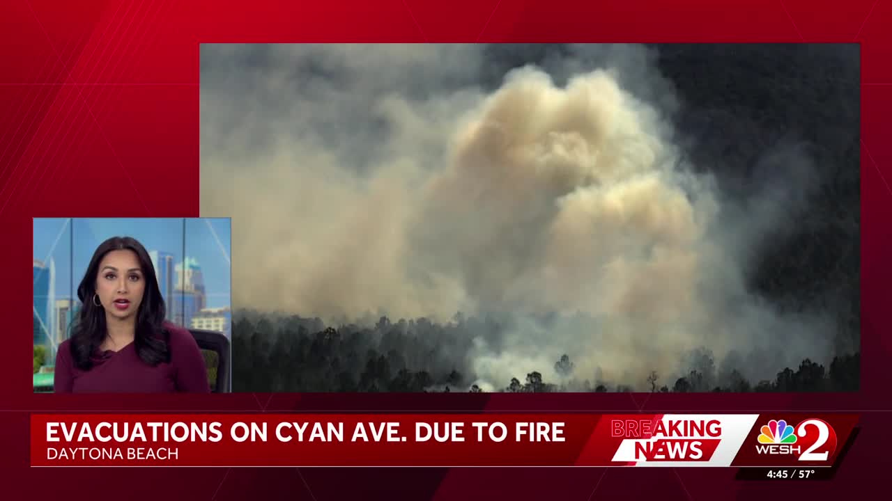 Evacuations underway after brush fire burns near school in Daytona Beach