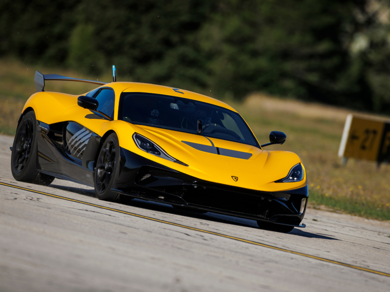 Rimac’s 1,914-hp Nevera helped a plane land on a moving train