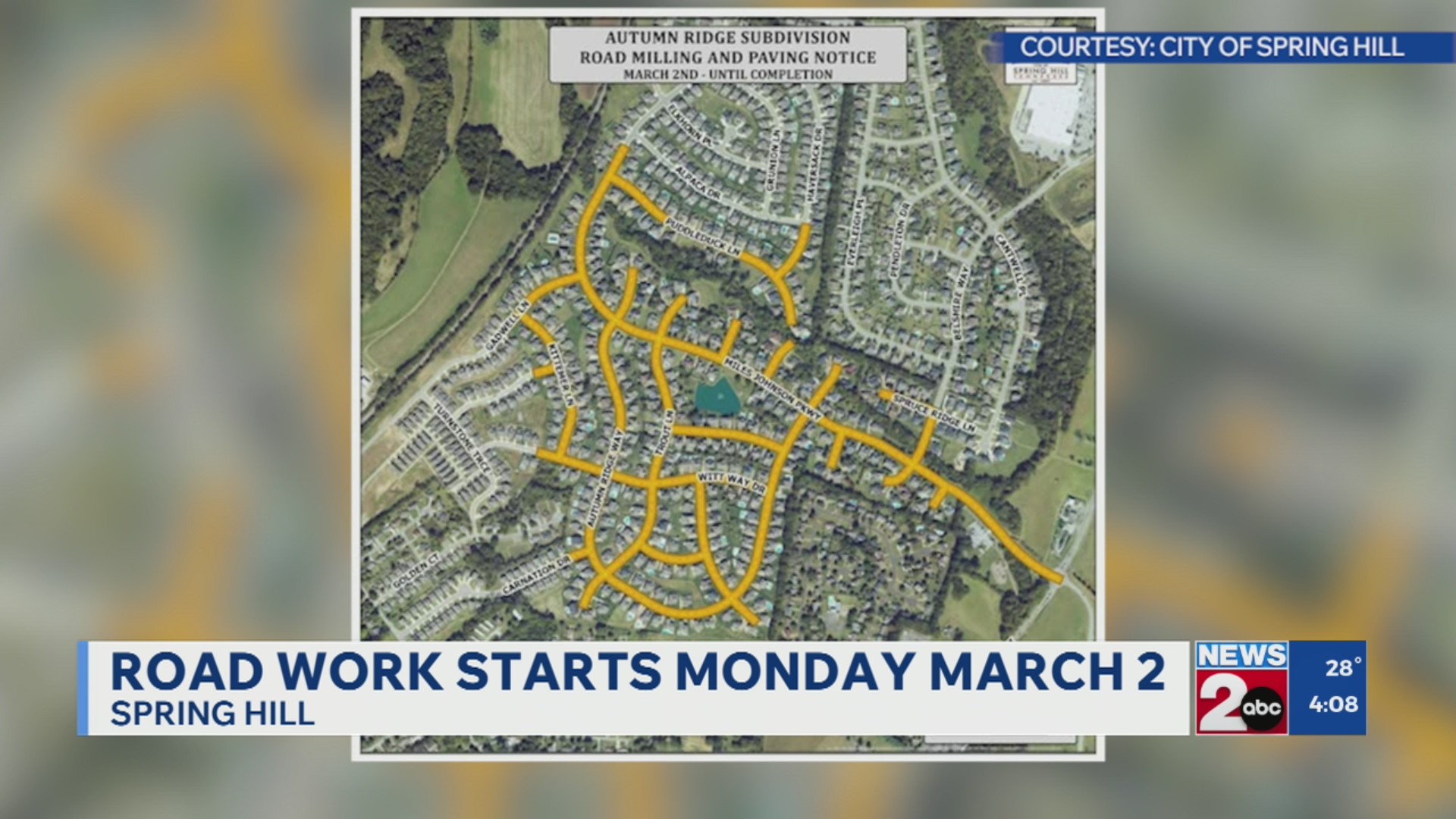 Paving project in Spring Hill set to begin in March