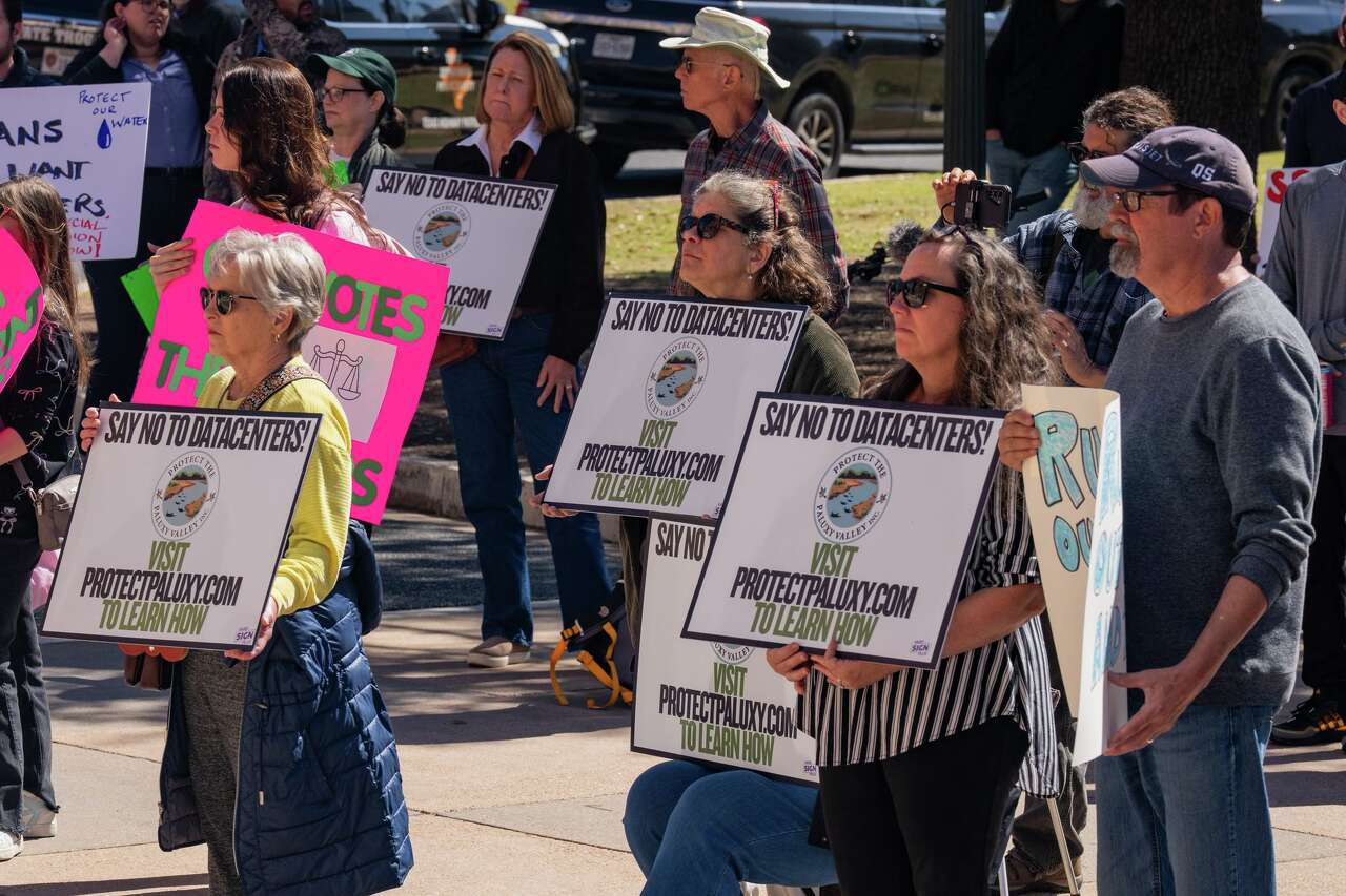 Dozens of rural Texans rally at Capitol against data center development