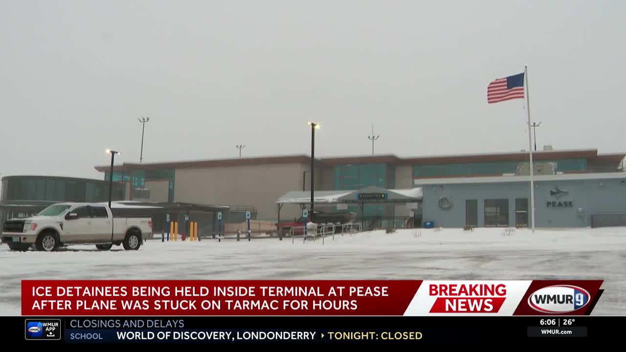 ICE detainees now inside terminal at Pease after being stuck on tarmac ...