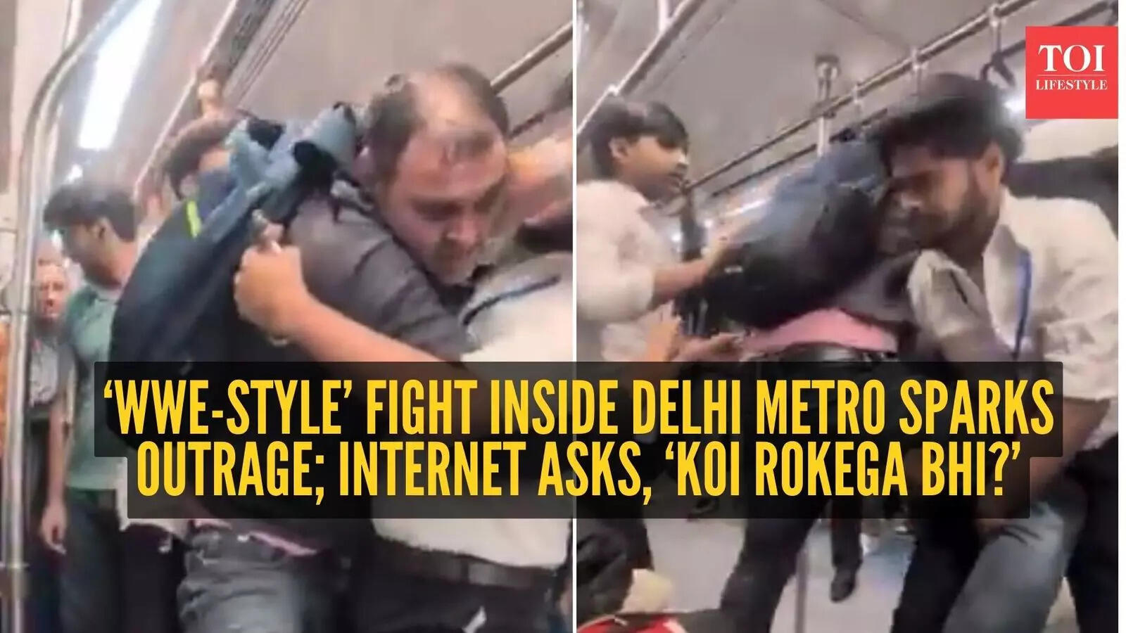 ‘WWE-style’ fight inside Delhi Metro sparks outrage; internet asks ...