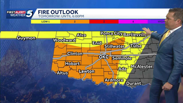 Timeline: Oklahoma weather warms up, bringing fire danger Tuesday