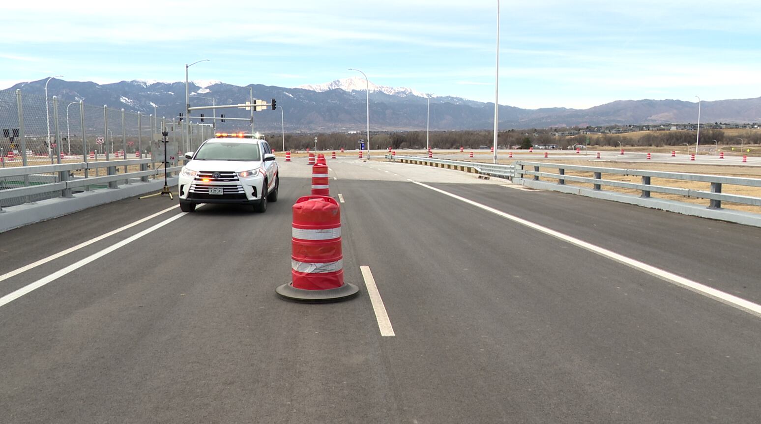 Diverging diamond interchange partially opening soon at Powers and Airport