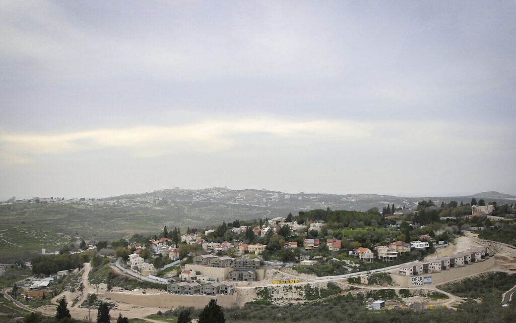 View of the Israeli settlement of Kedumim in the West Bank, February 12, 2026. (Nasser Ishtayeh/Flash90)
