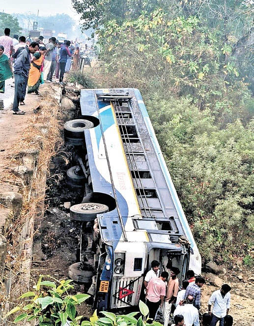 Three separate road accidents in Telangana claim four lives
