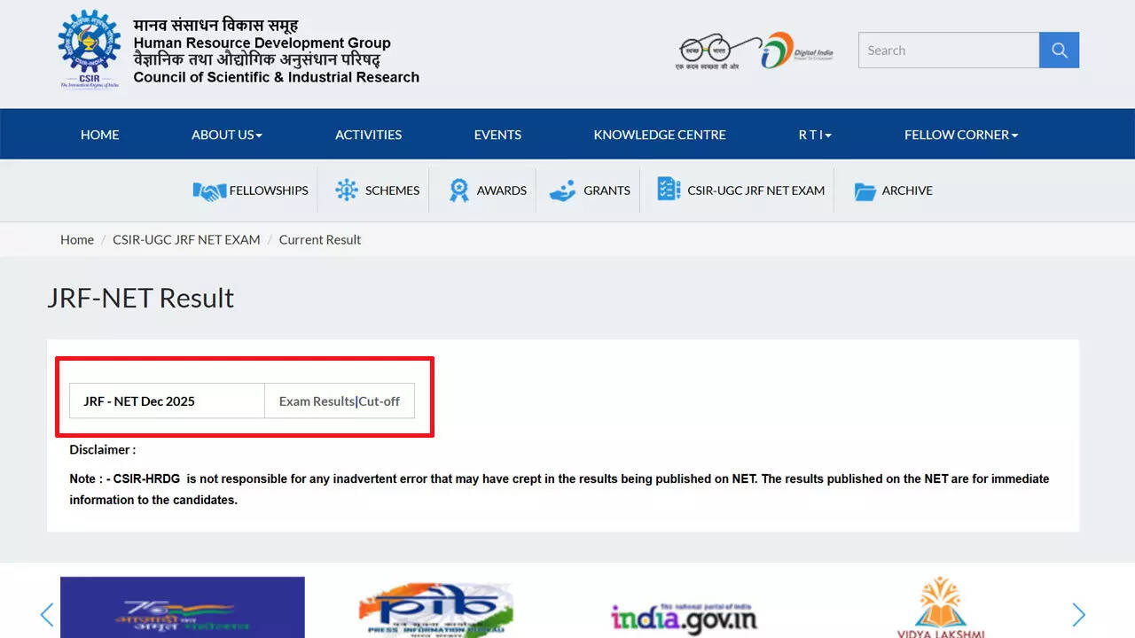 CSIR NET December 2025 roll number list released for JRF and assistant ...