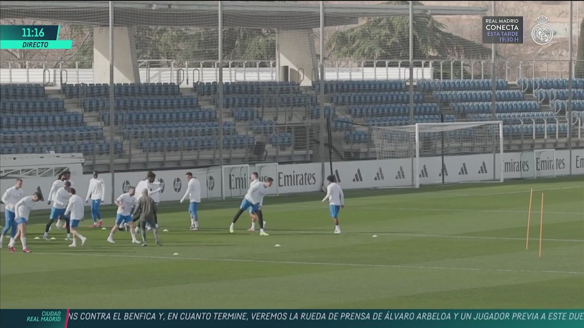 Entrenamiento completo del Real Madrid previo al partido contra el Benfica