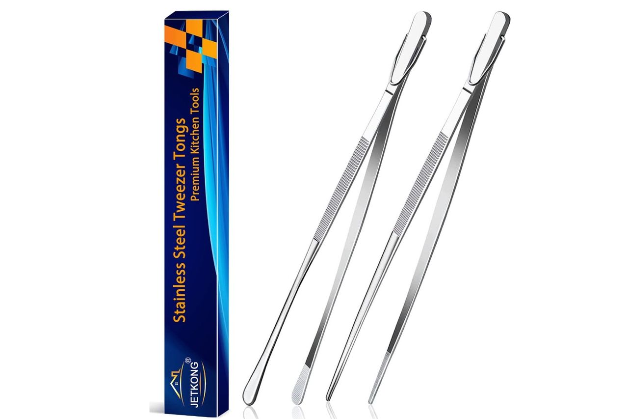 jetkong 2 pcs 12 inch kitchn tweezers fine