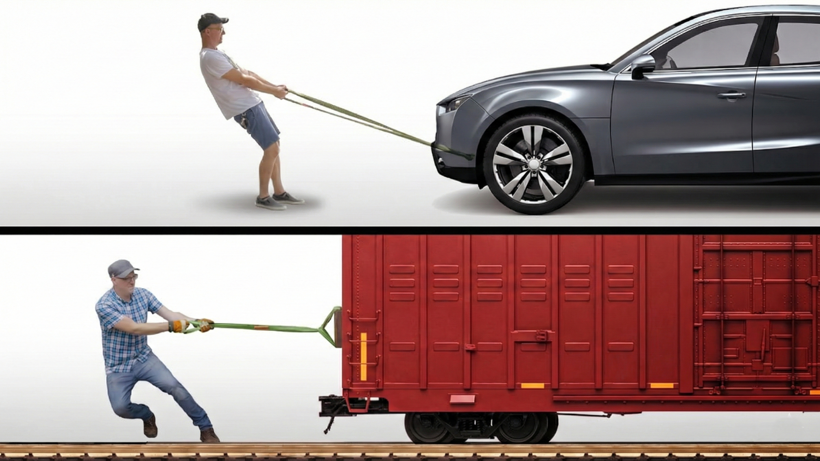 Which is easier to pull: a train car or a road car?