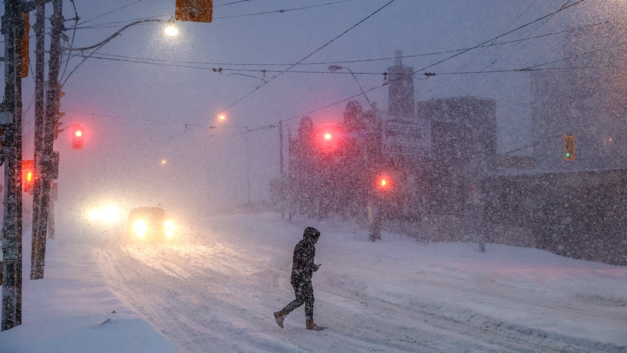 Intense lightning seen from space as blizzard buries US under thick snow