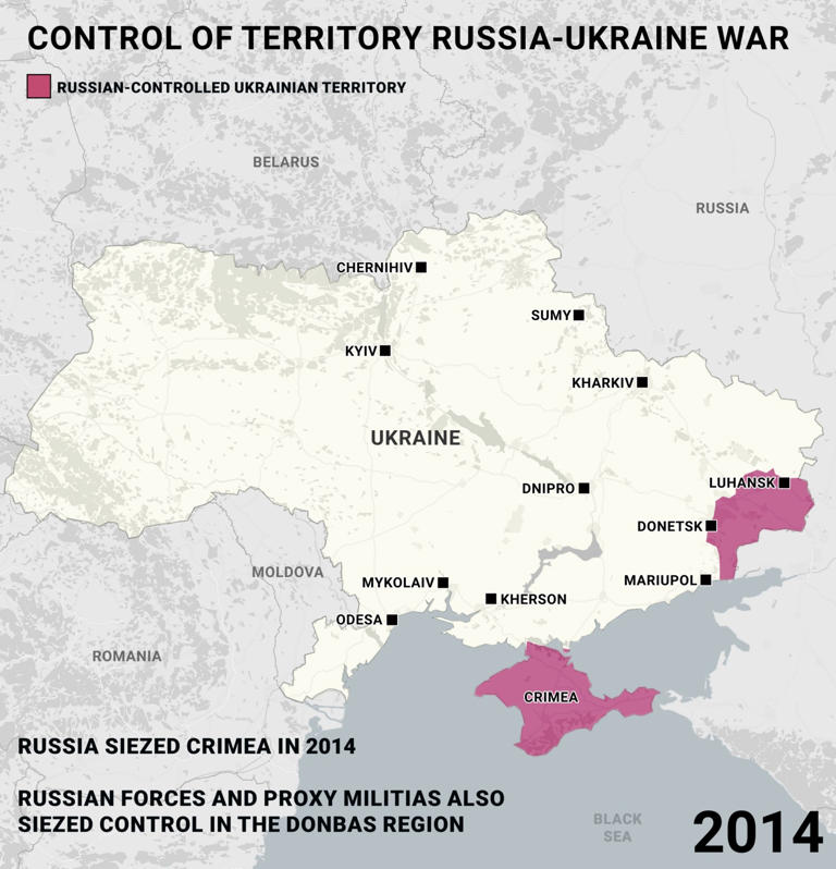 Map shows how much territory Russia has gained and lost in Ukraine war