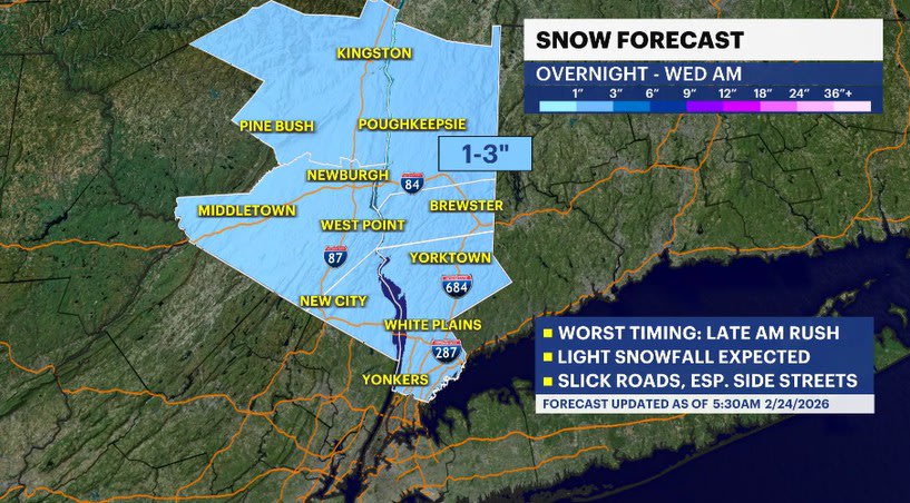 Storm watch: Another storm could bring up to 3 inches more snow overnight