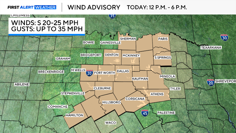 Wind advisory in effect for North Texas, prompting fire threat as ...