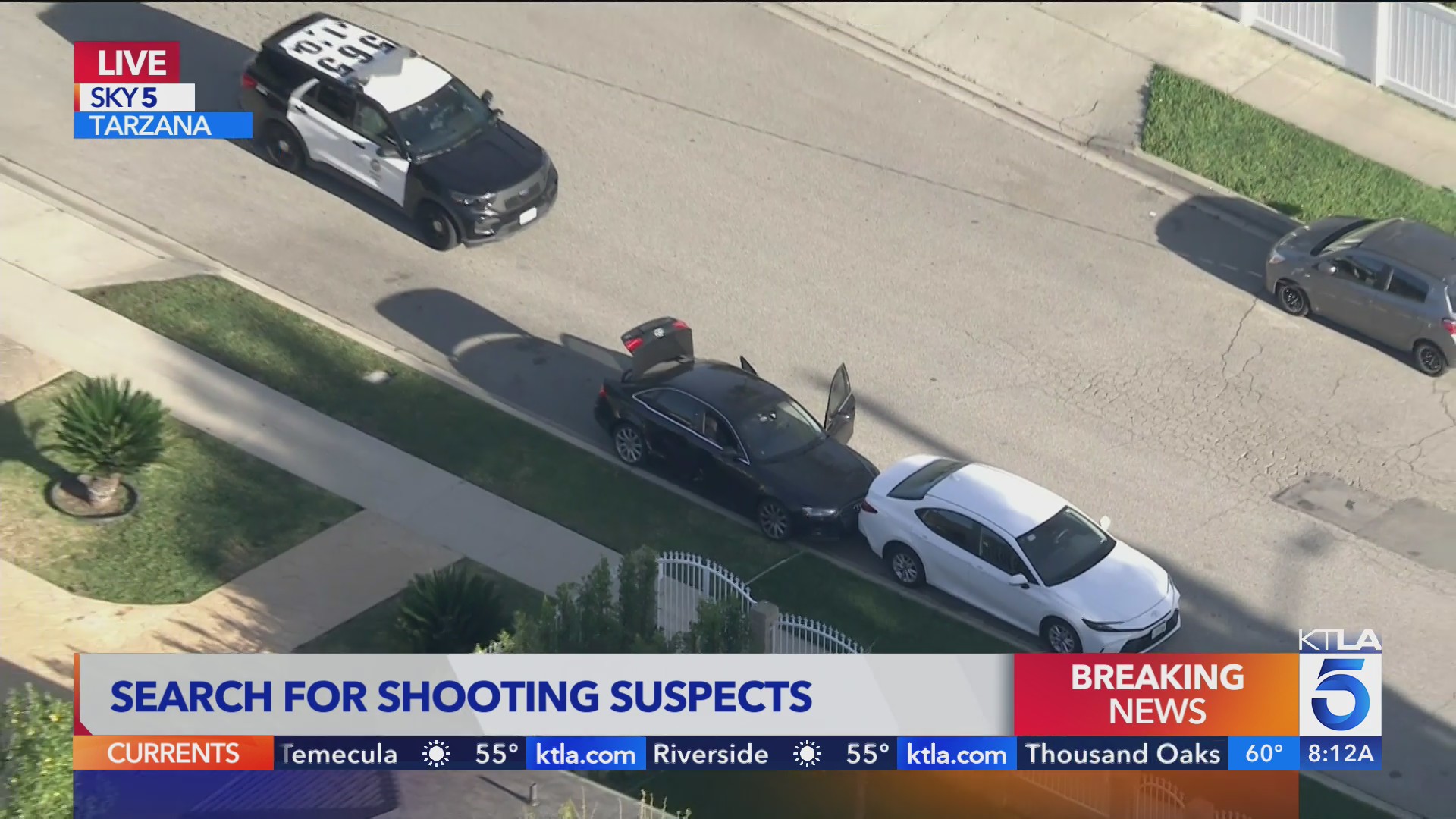 Police search for shooting suspects in San Fernando Valley after pursuit
