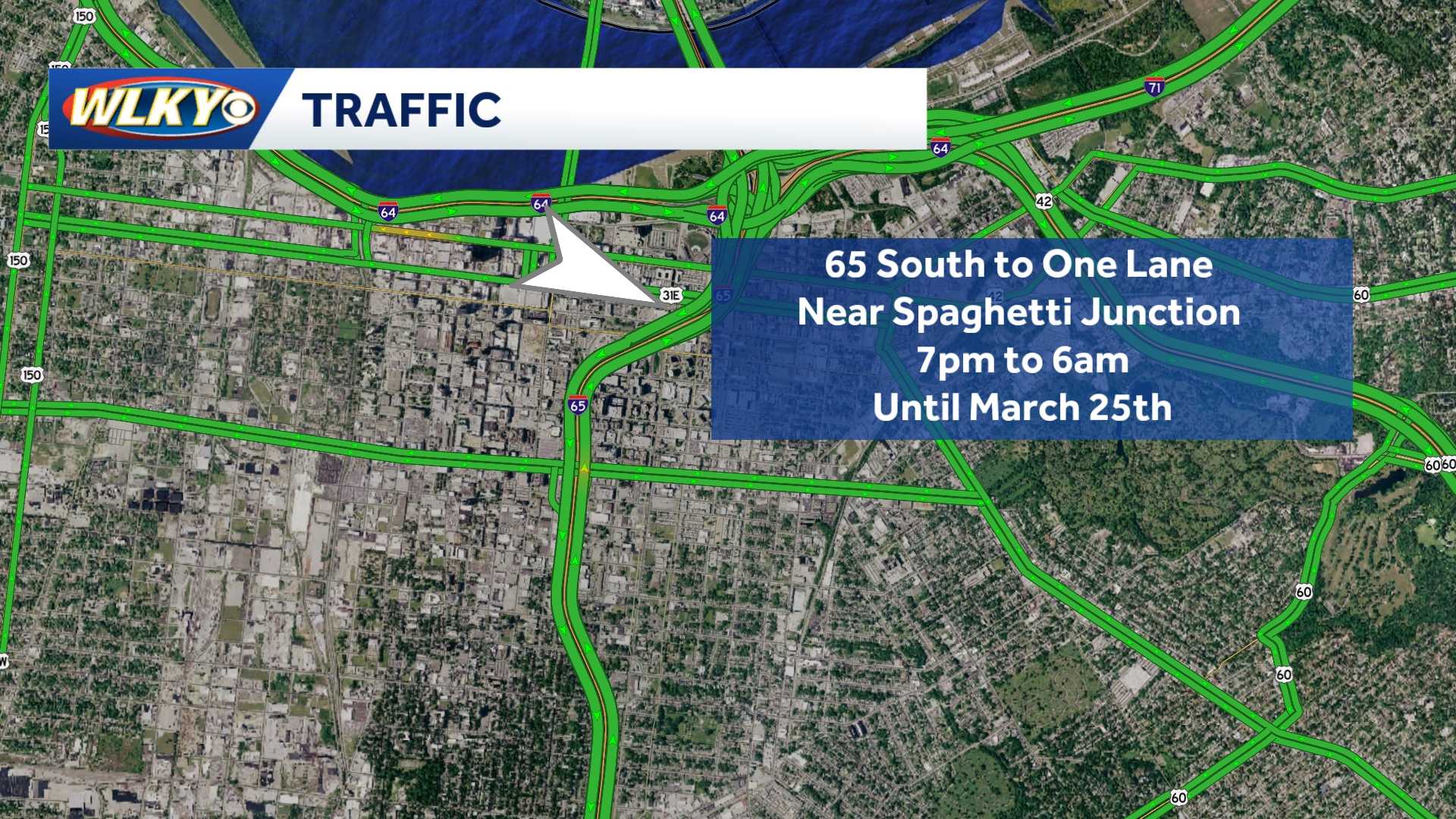 Lane, ramp closures start this week on I-65 near Spaghetti Junction