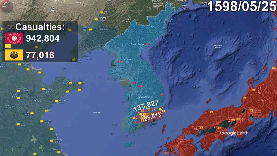 Japan's invasion of Korea mapped