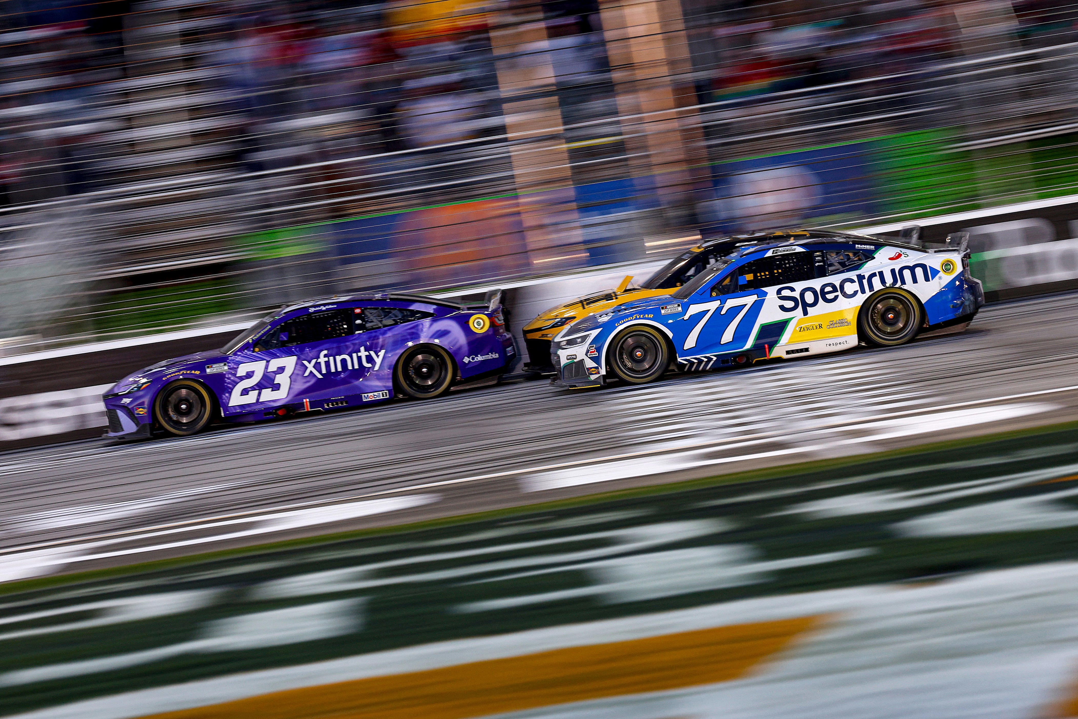 Watch Carson Hocevar put Bubba Wallace into wall at EchoPark in 2026