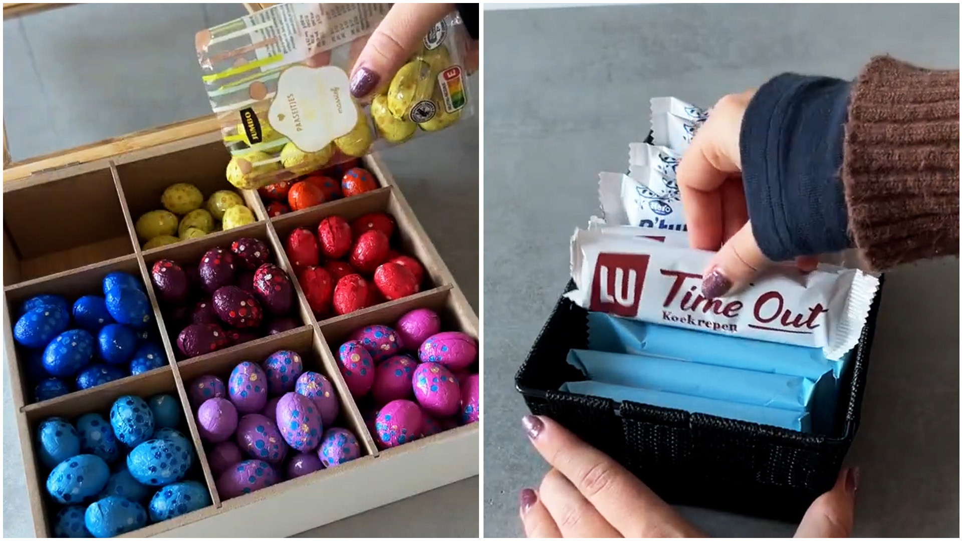 Colorful snack organization restock